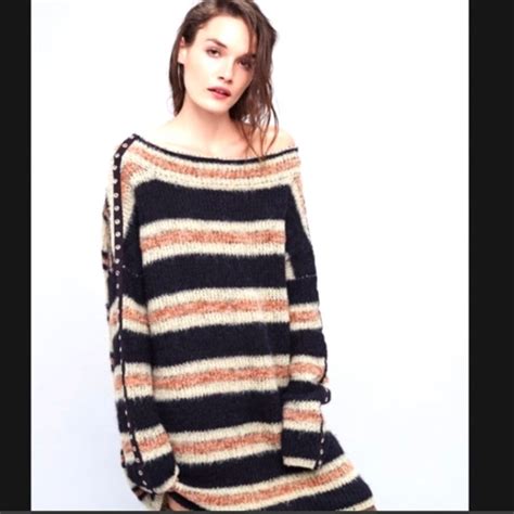 free people striped oversized sweater.